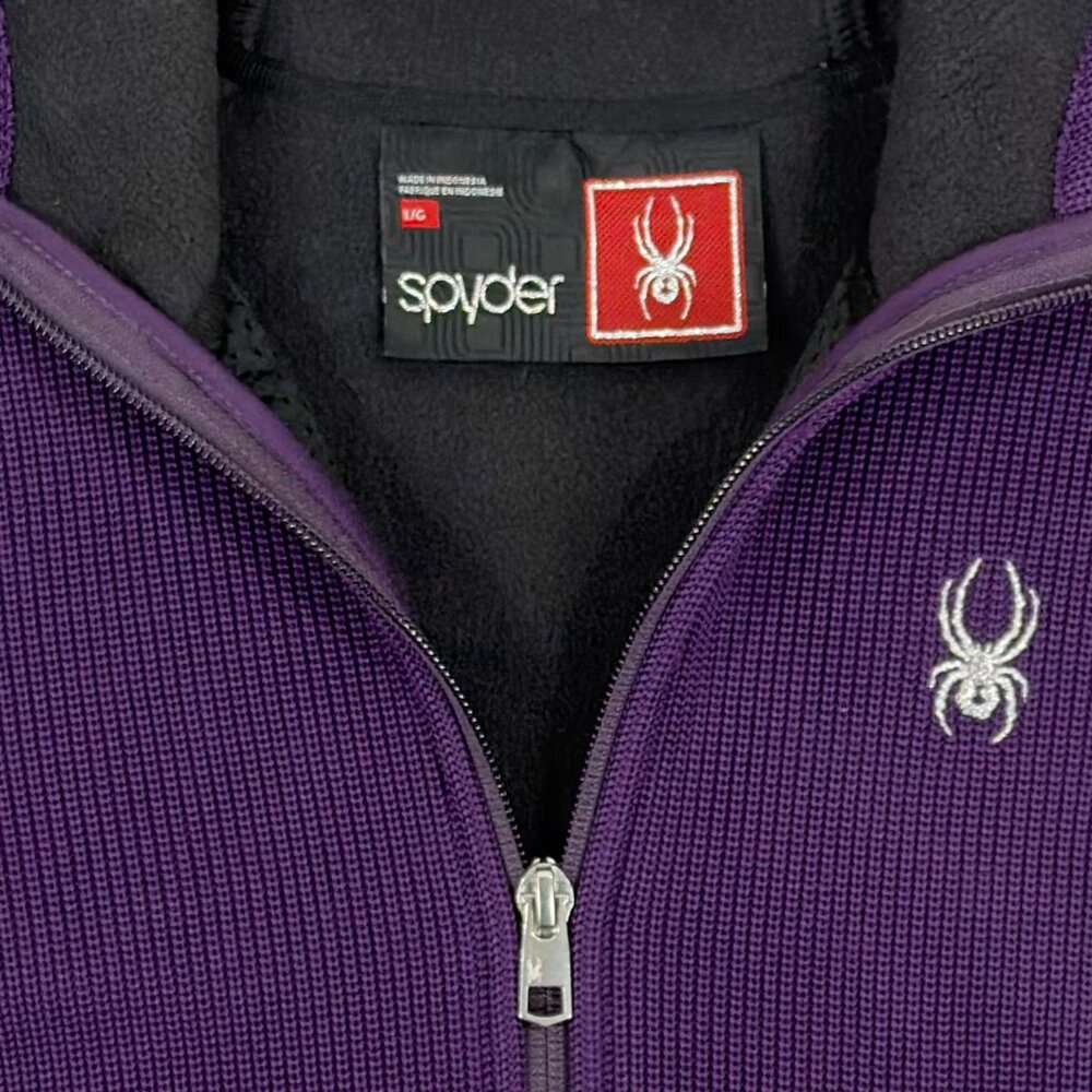 SPYDER Endure Core Sweater Women’s Jacket Purple Knit Fleece Full Zip Gorpcore L - Picture 7 of 12